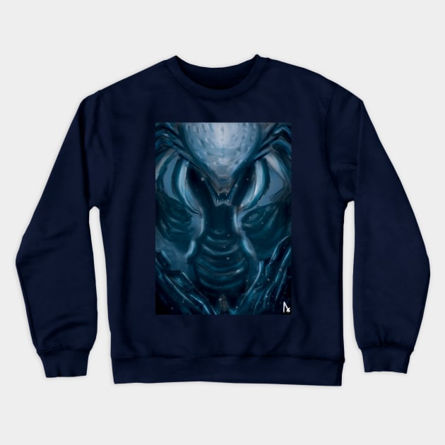 Abyss Monster Crewneck Sweatshirt by Cromlek